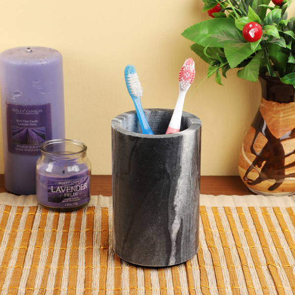 NikkisPride marble tumbler pen holder toothbrush holder cutlery holder 